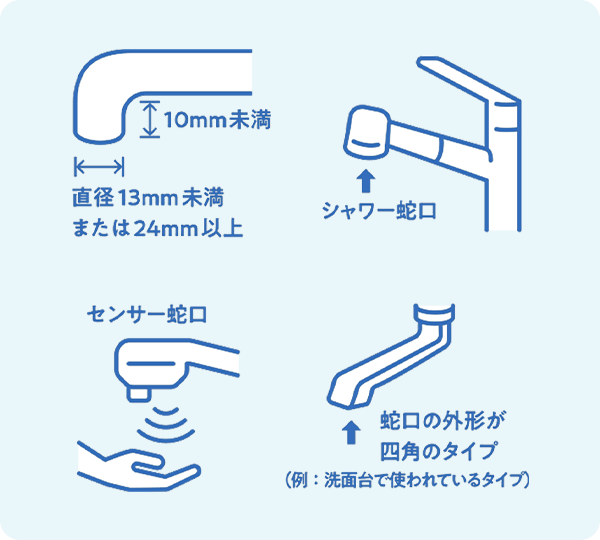 ほとんどの家庭用蛇口に対応